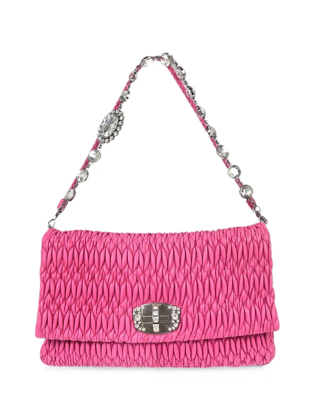 1990-2000s Matelassé crystal-embellished shoulder bag