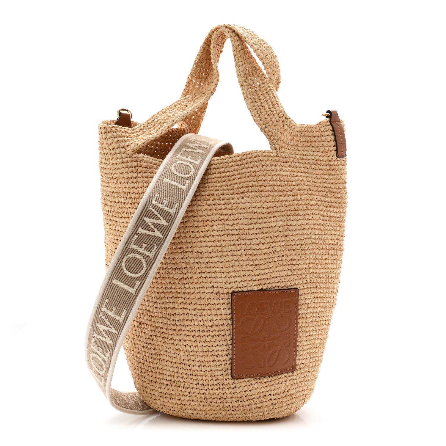 Loewe Loewe Raffia Mini Slit Tote Bag Natural Tan