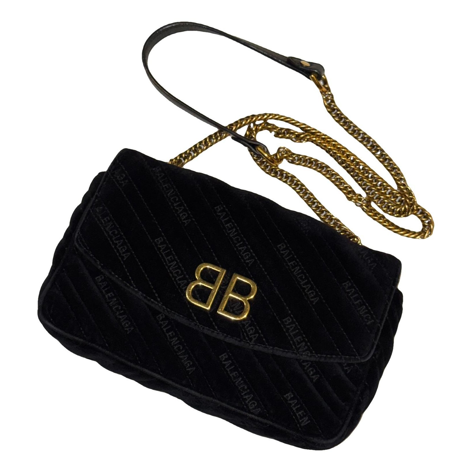 BB chain velvet crossbody bag