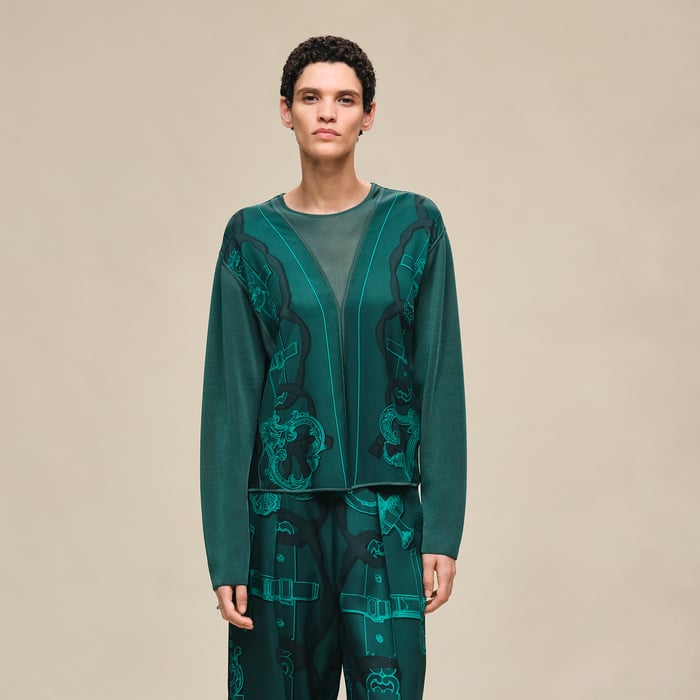 Vert Pin "Ferronnerie Remix" Long-sleeve Twillaine Sweater
