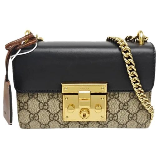 Padlock leather crossbody bag