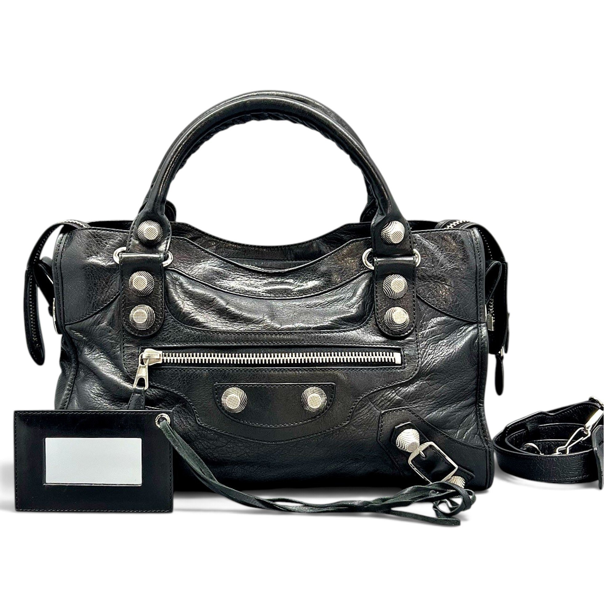City leather handbag