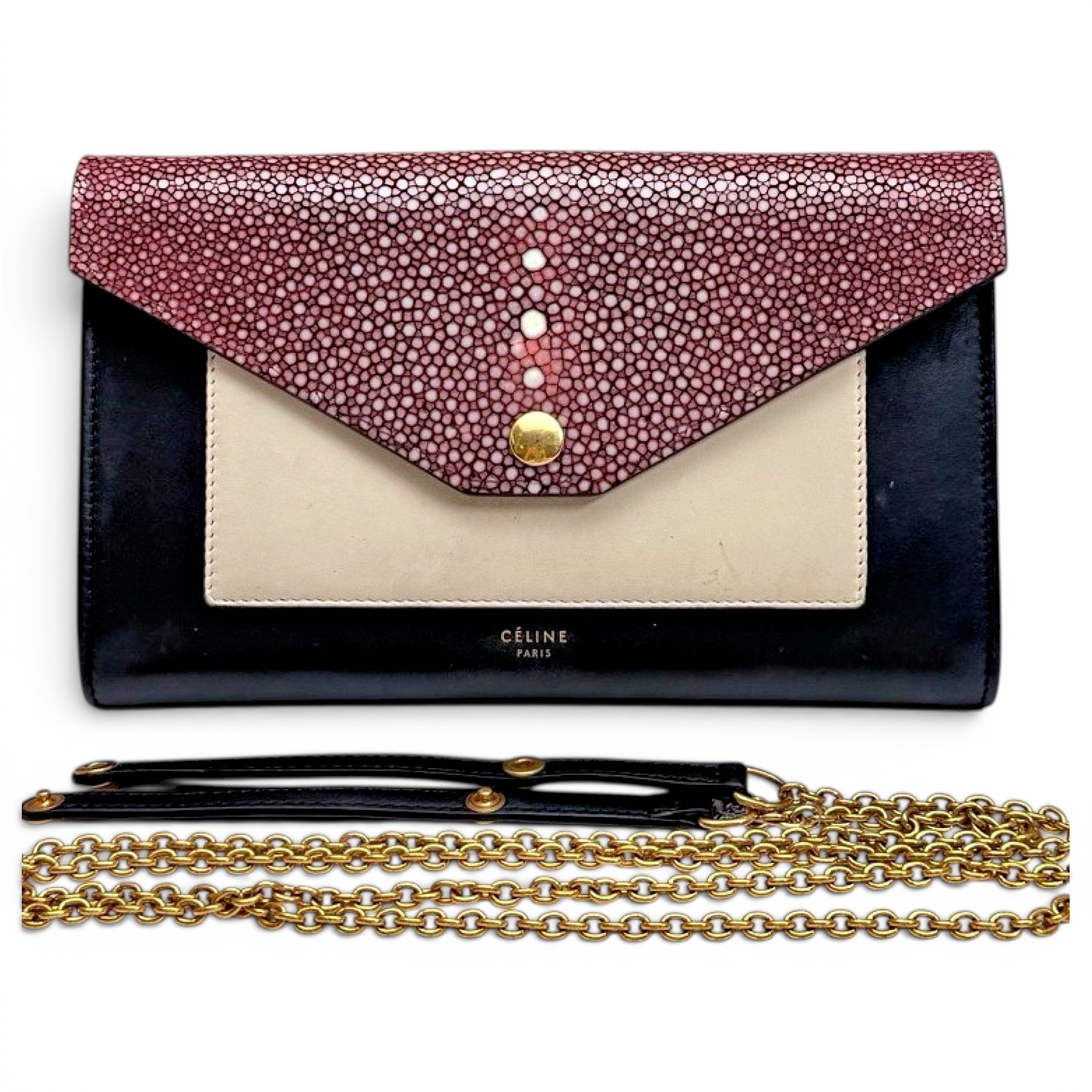 Leather clutch bag