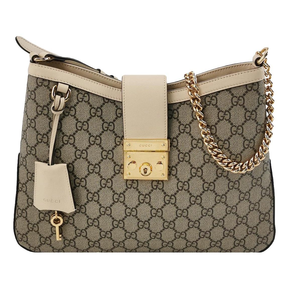 Padlock leather handbag