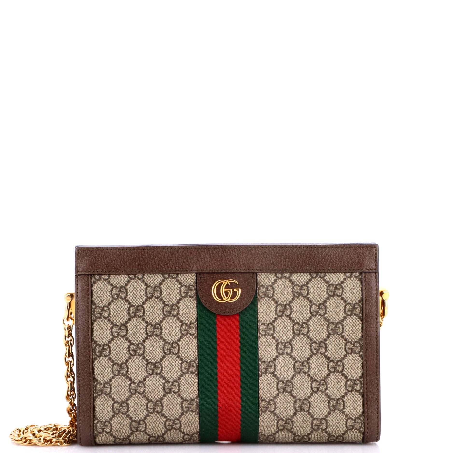 Ophidia Chain Shoulder Bag GG Coated Canvas Small