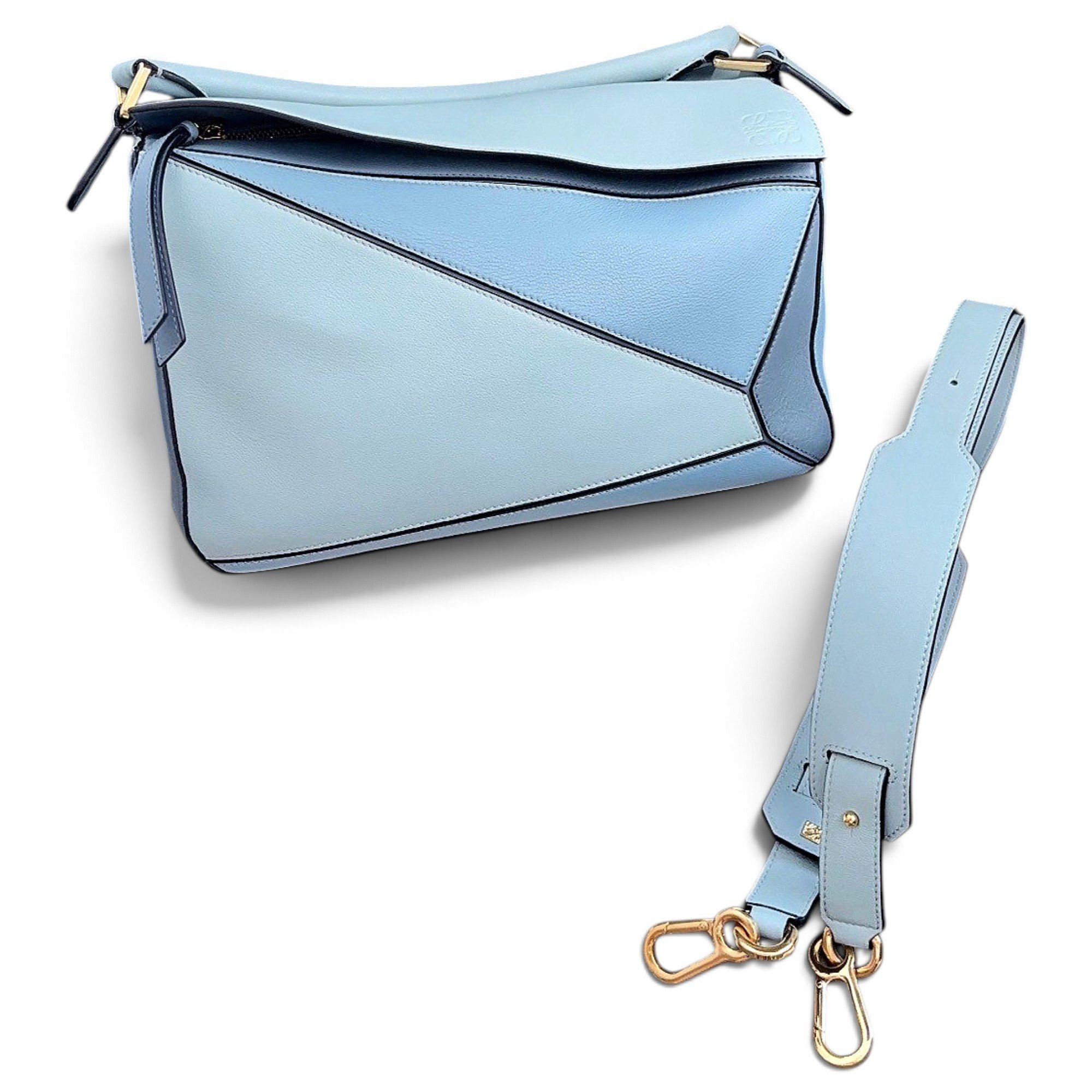 Puzzle leather handbag