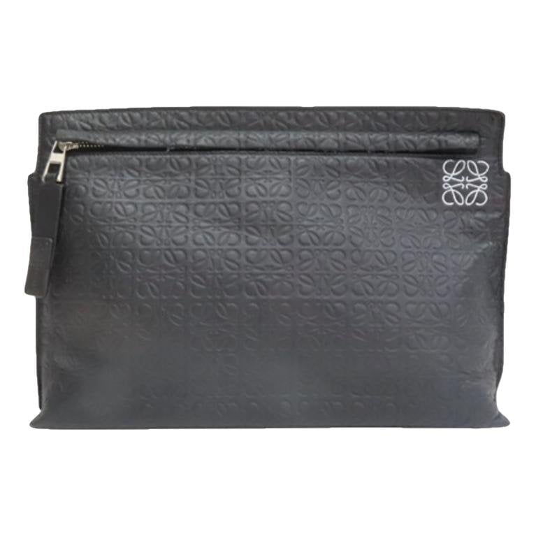T Pouch leather clutch bag