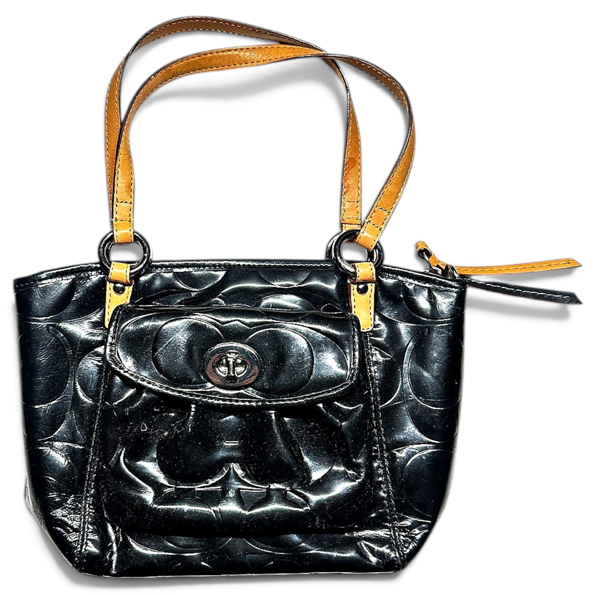 Patent leather handbag