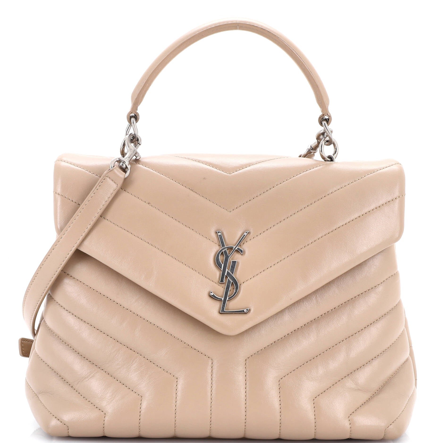 Saint Laurent LouLou Top Handle Bag Matelasse Chevron Leather Medium
