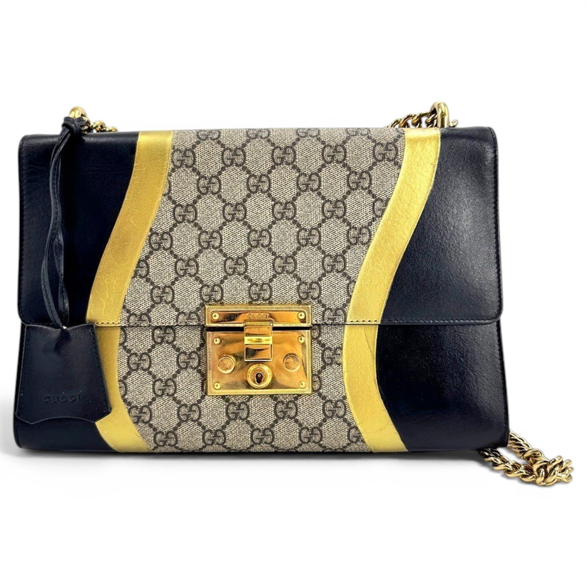 Padlock leather handbag