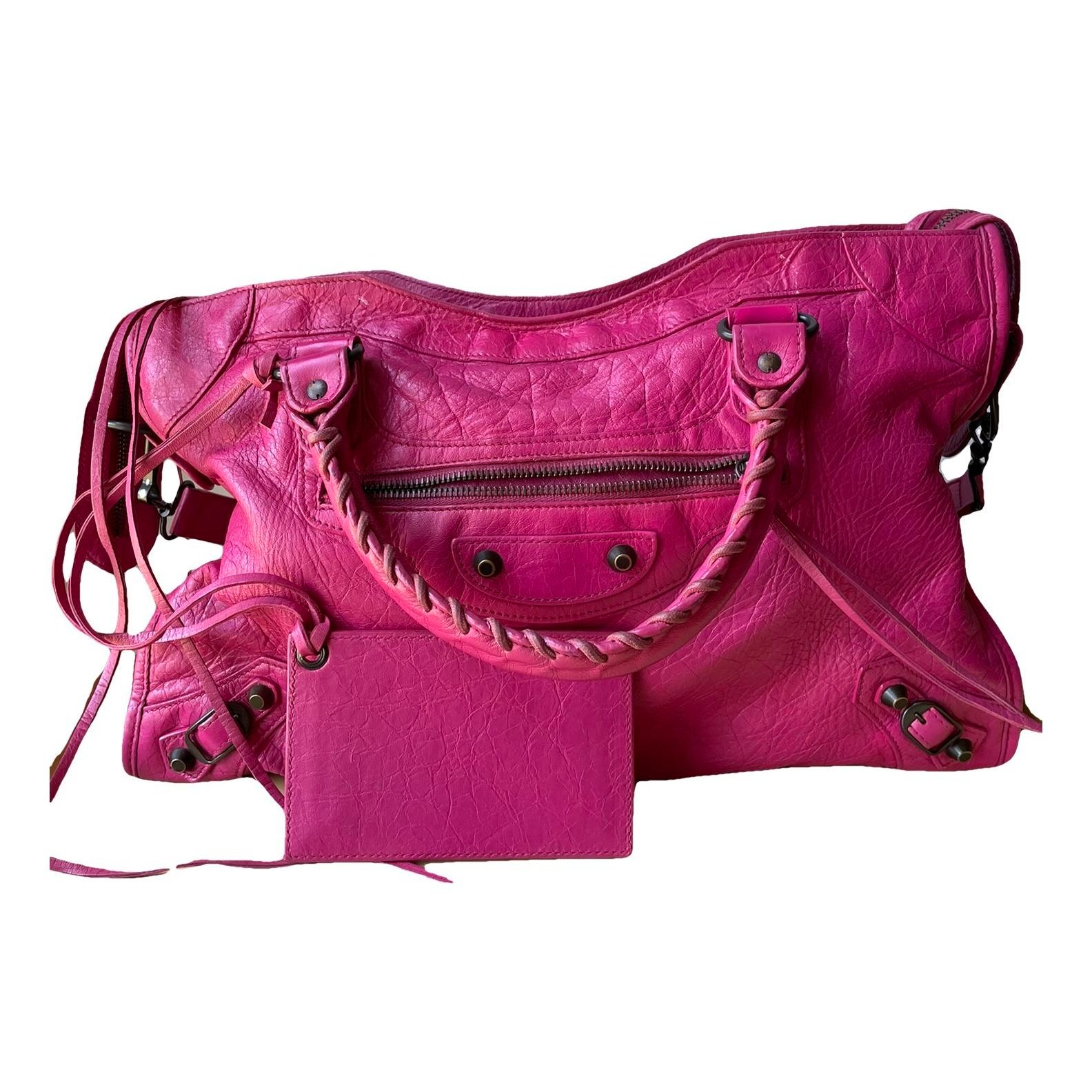 City leather handbag
