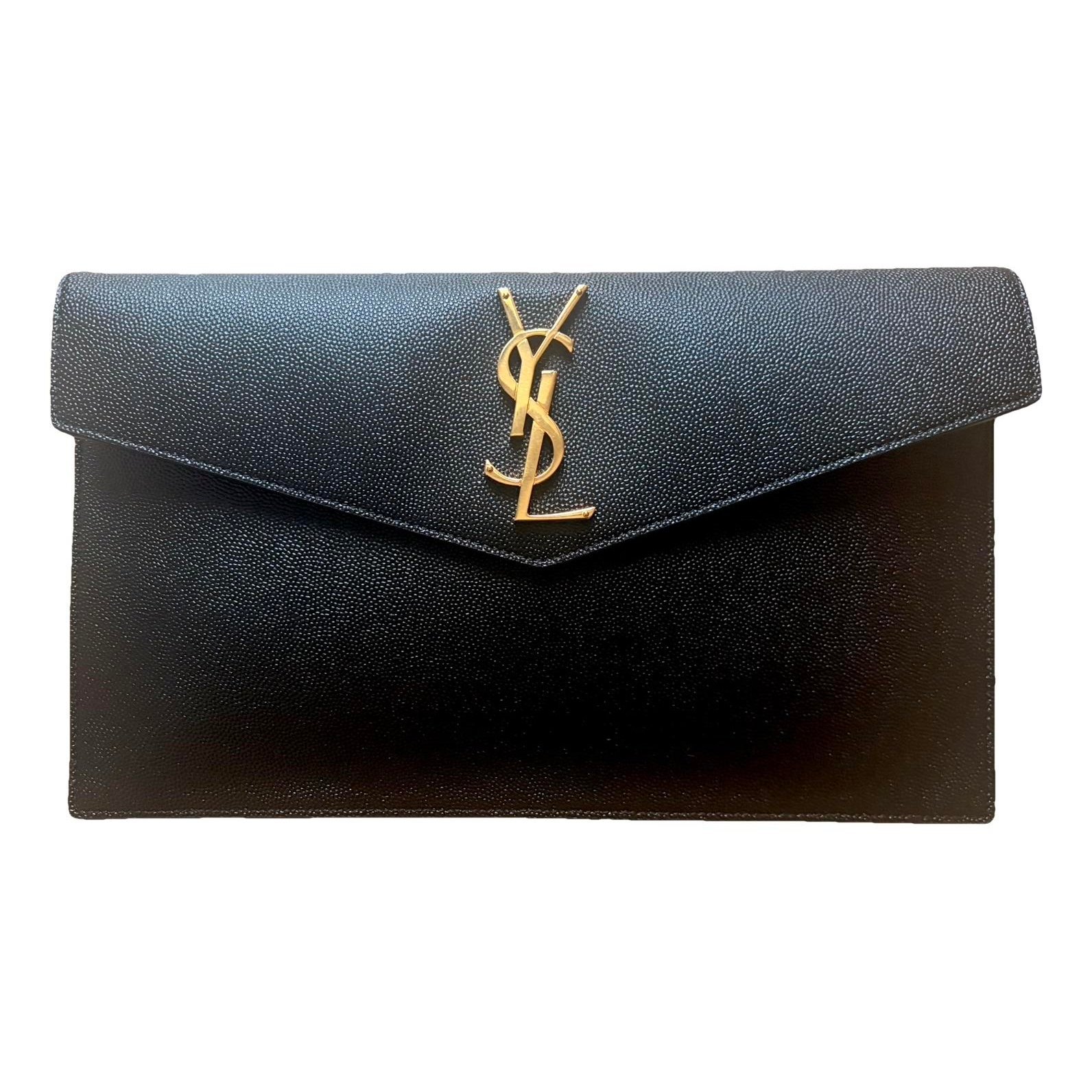 Leather clutch bag