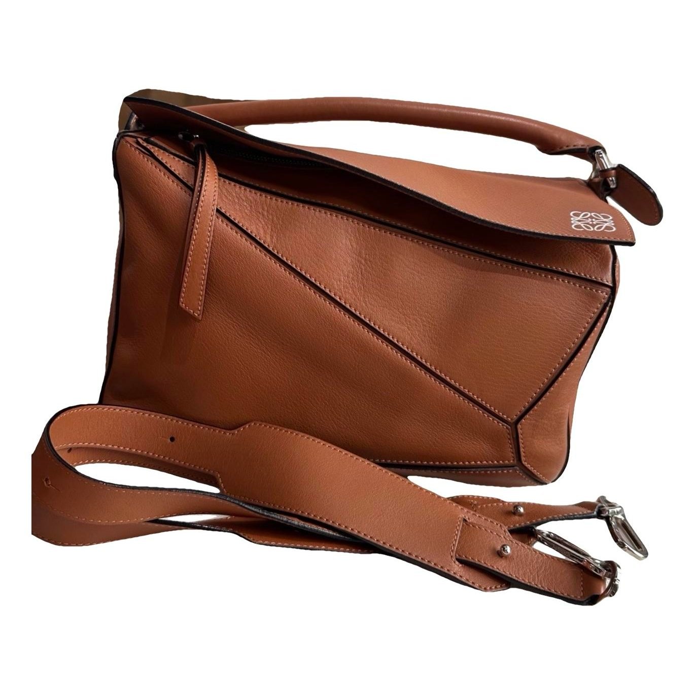 Puzzle leather handbag