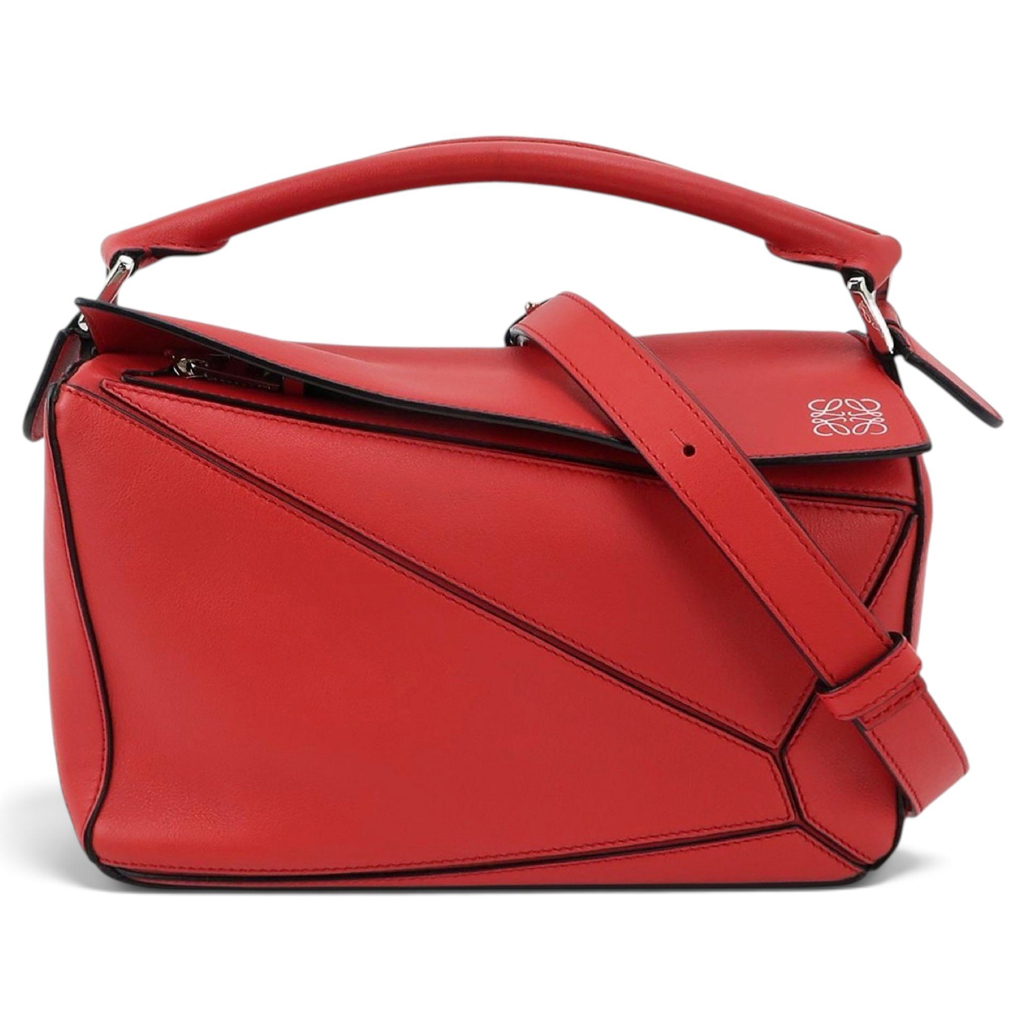 Puzzle leather handbag