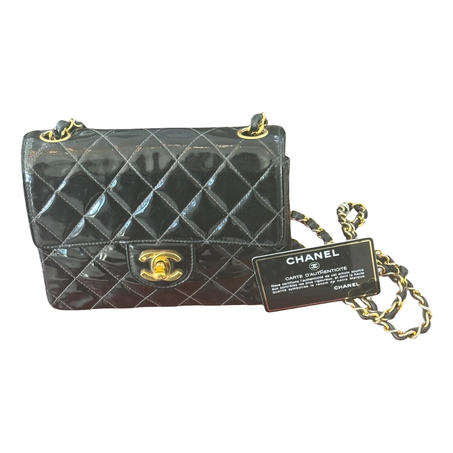 Patent leather handbag