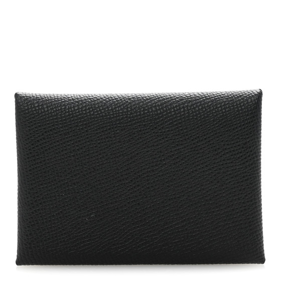 Hermes Epsom Calvi Duo Card Case Black