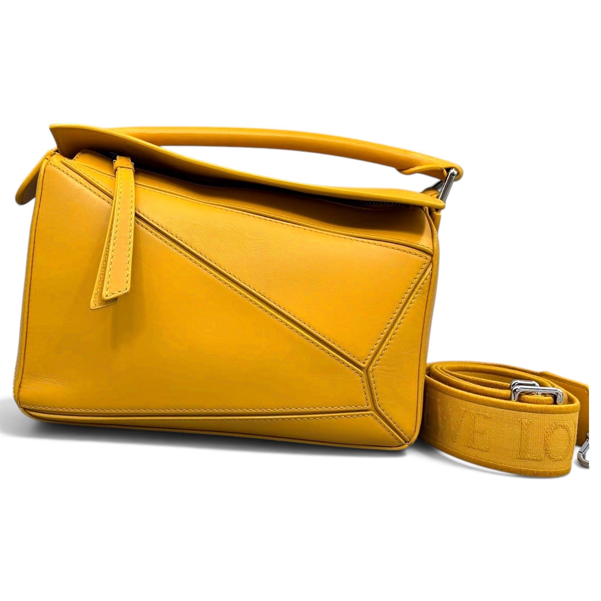 Puzzle leather handbag