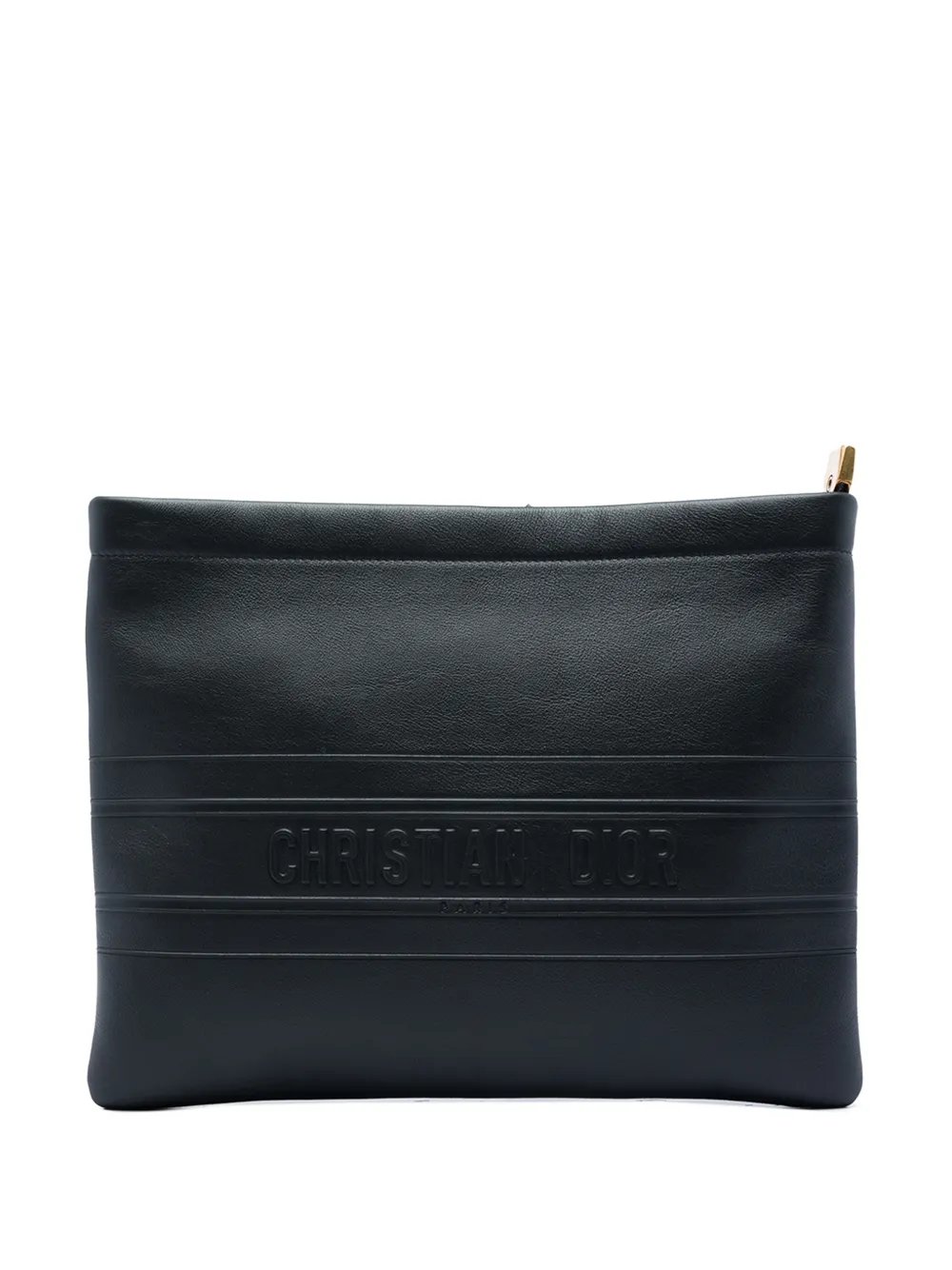 2020 Embossed Calfskin Logo Zip clutch bag