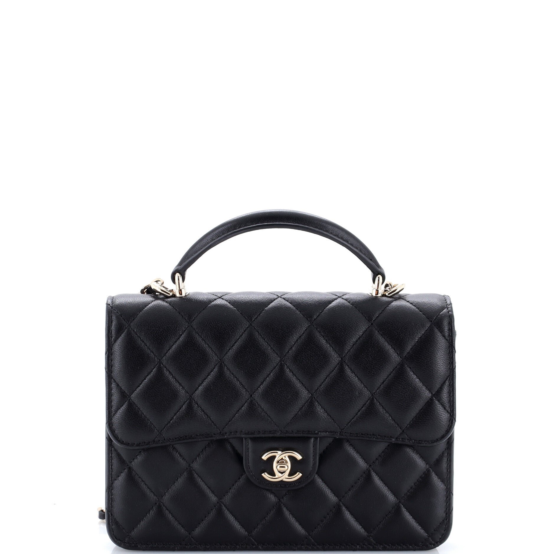 CC Top Handle Backpack Quilted Lambskin Small