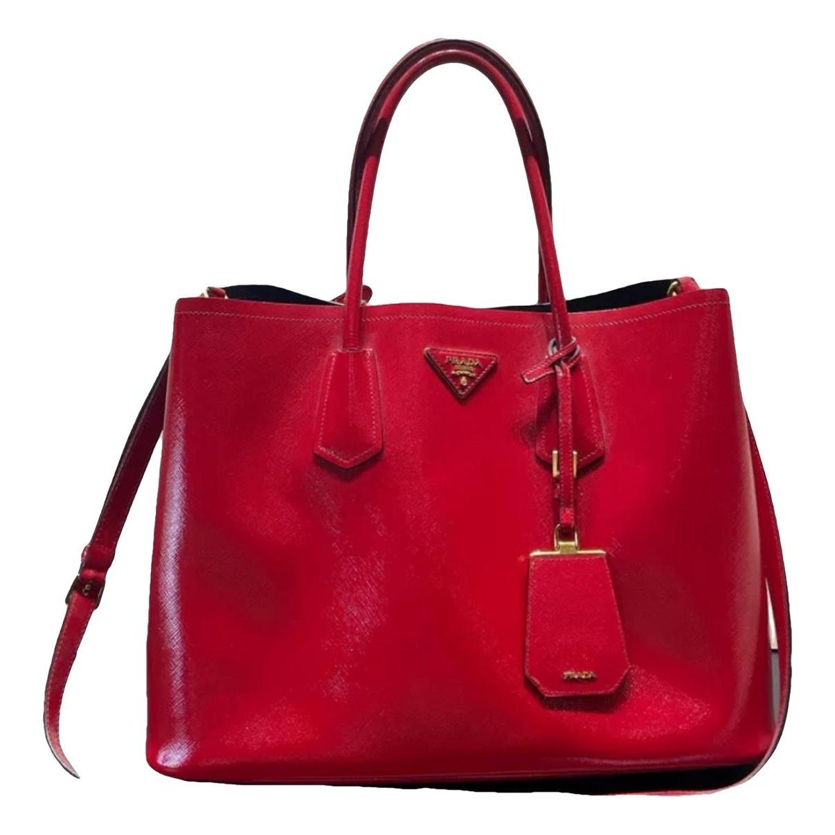 Double patent leather handbag