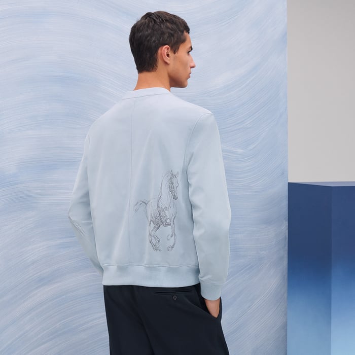 Bleu Glacier "Etude Equestre" Crewneck Sweater