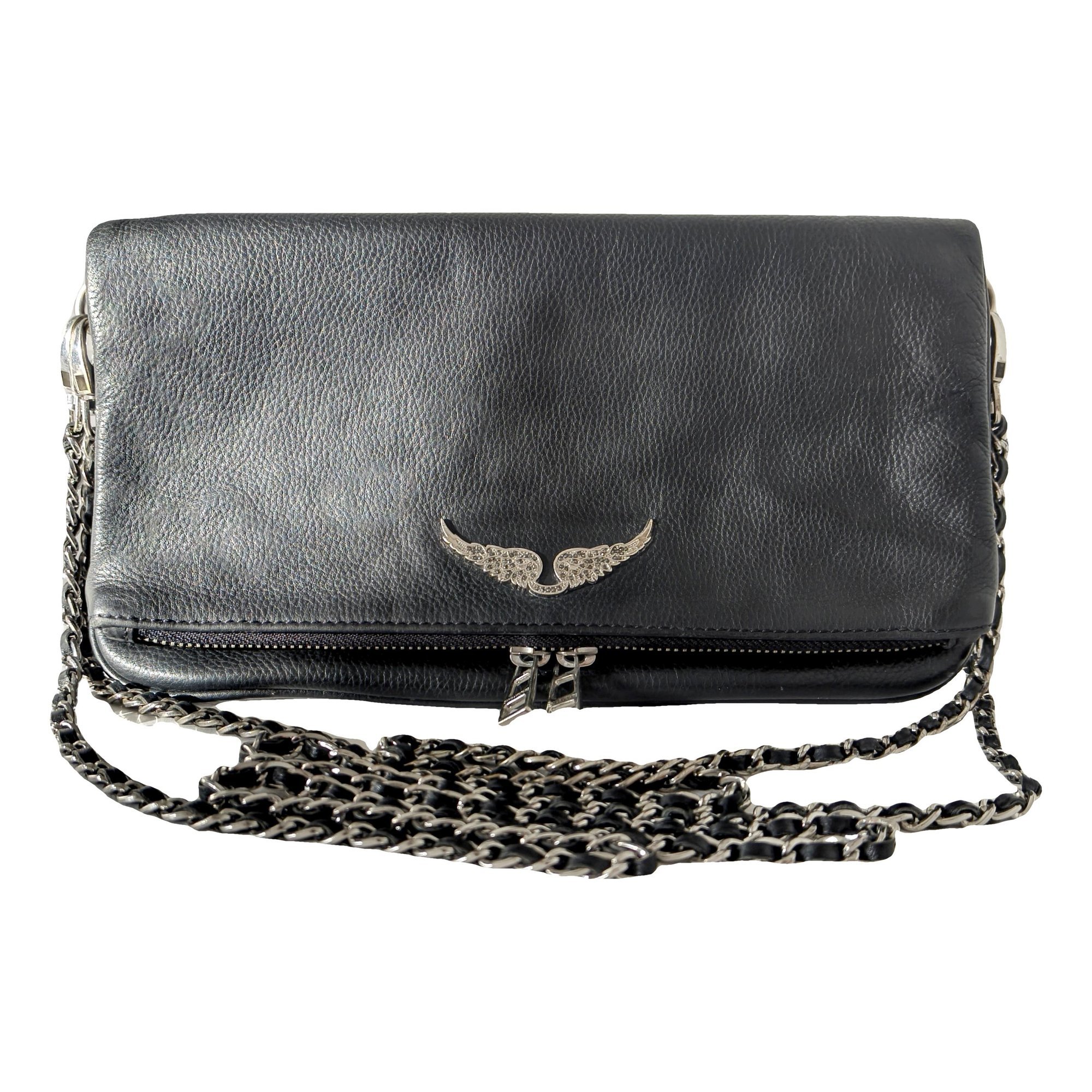 Rock leather clutch bag