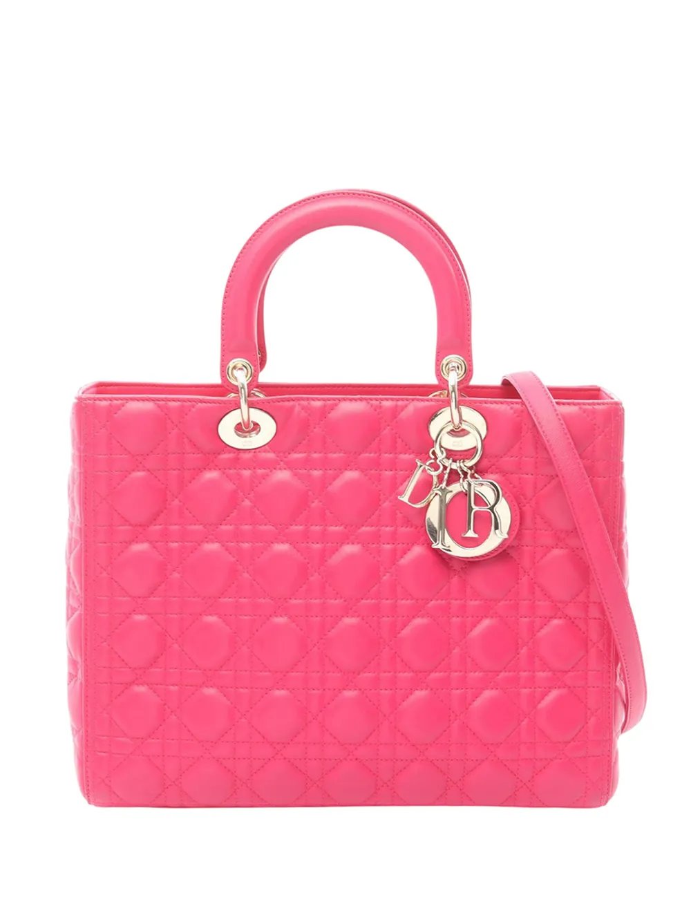 2000-2026 Large Lambskin Cannage Lady Dior satchel