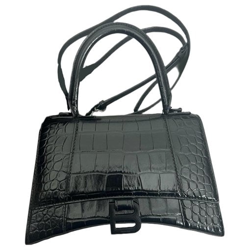 Hourglass leather handbag