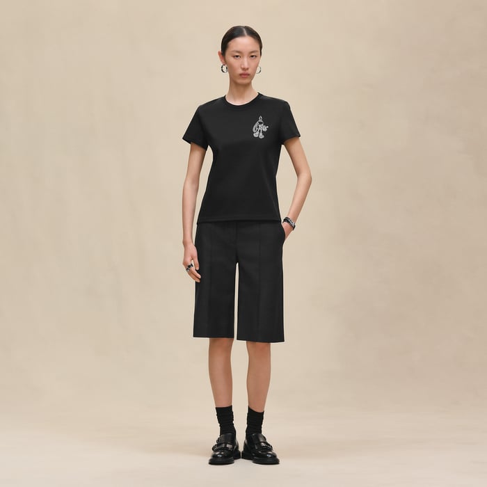 Noir Printed Straight T-shirt