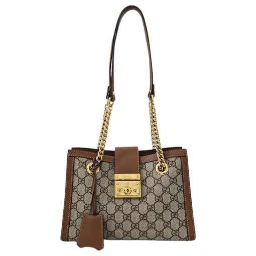 Padlock leather handbag