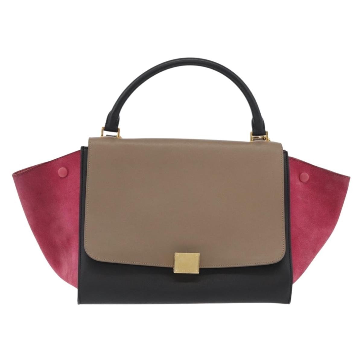 Trapèze leather handbag