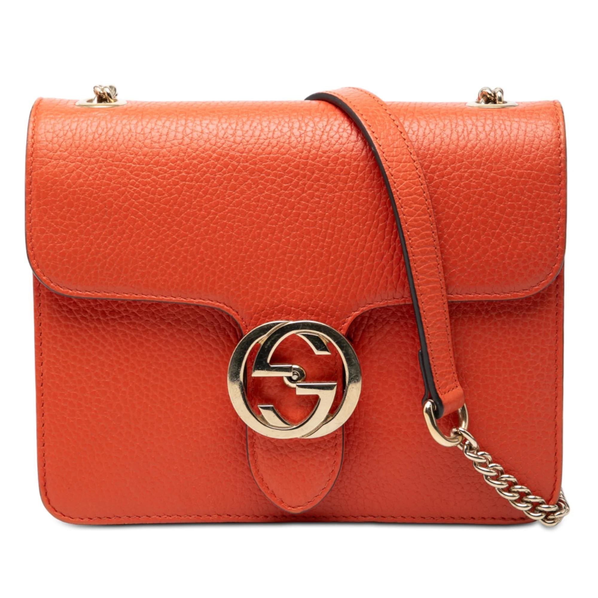 Interlocking leather crossbody bag