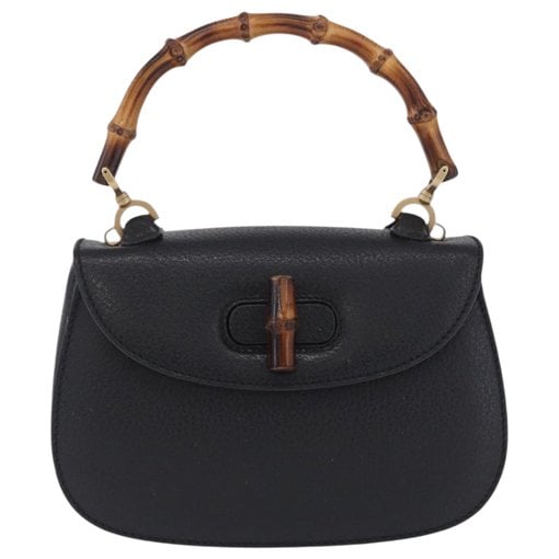 Convertible Bamboo Top Handle leather handbag