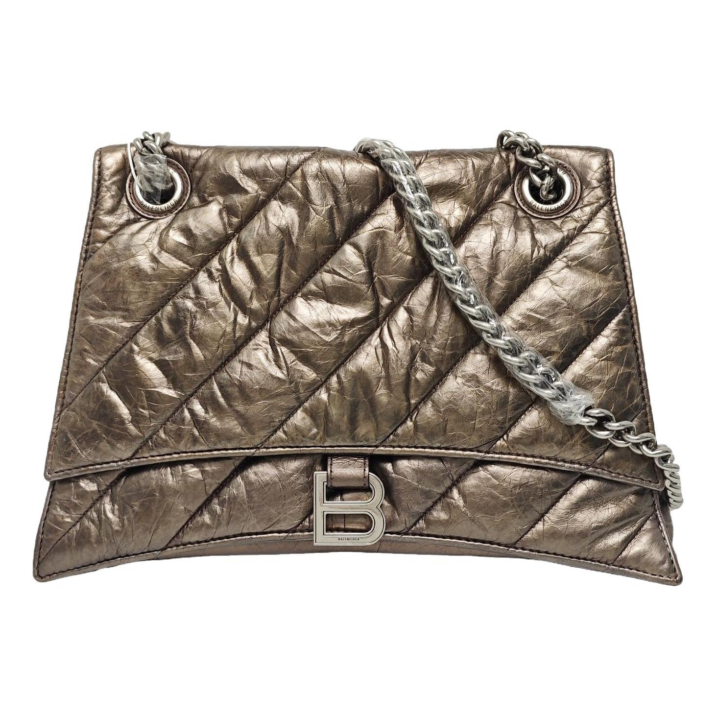 Crush leather handbag