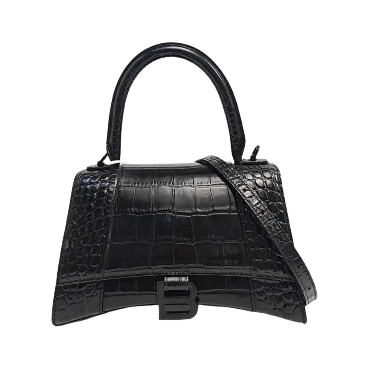 Hourglass leather handbag