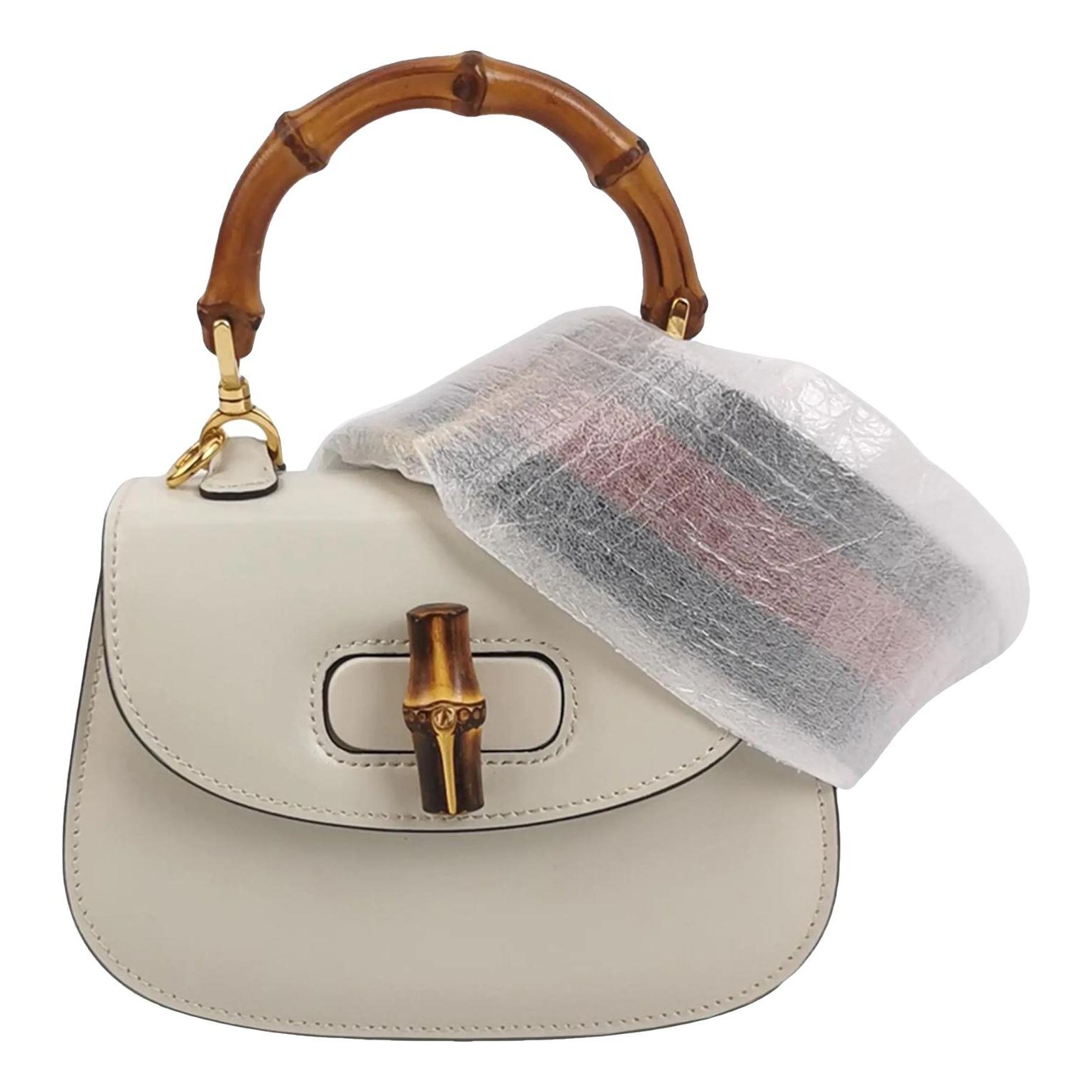 Convertible Bamboo Top Handle leather crossbody bag