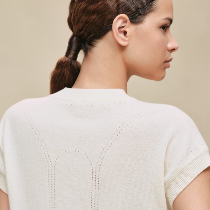 Blanc Naturel Short-sleeve Sweater