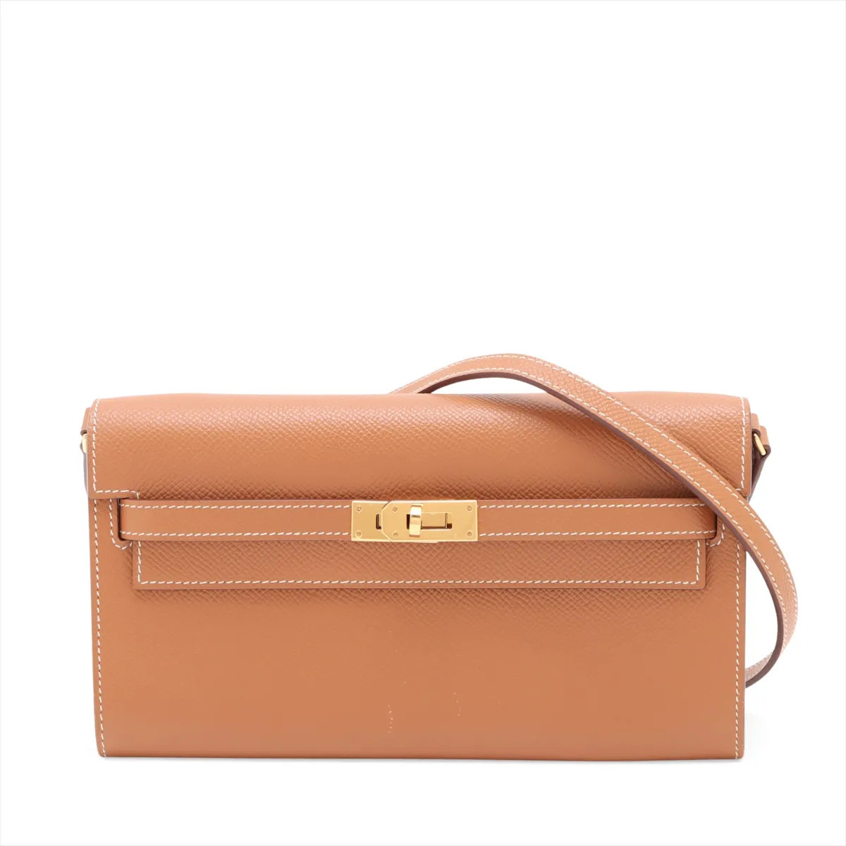 Hermès Kelly Wallet Long Togo Veau Epsom Gold Gold Metal Fittings