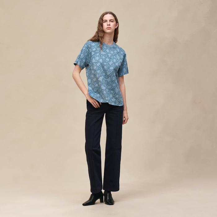 Bleu Adriatique "Maillon Equestre" Maxi T-shirt