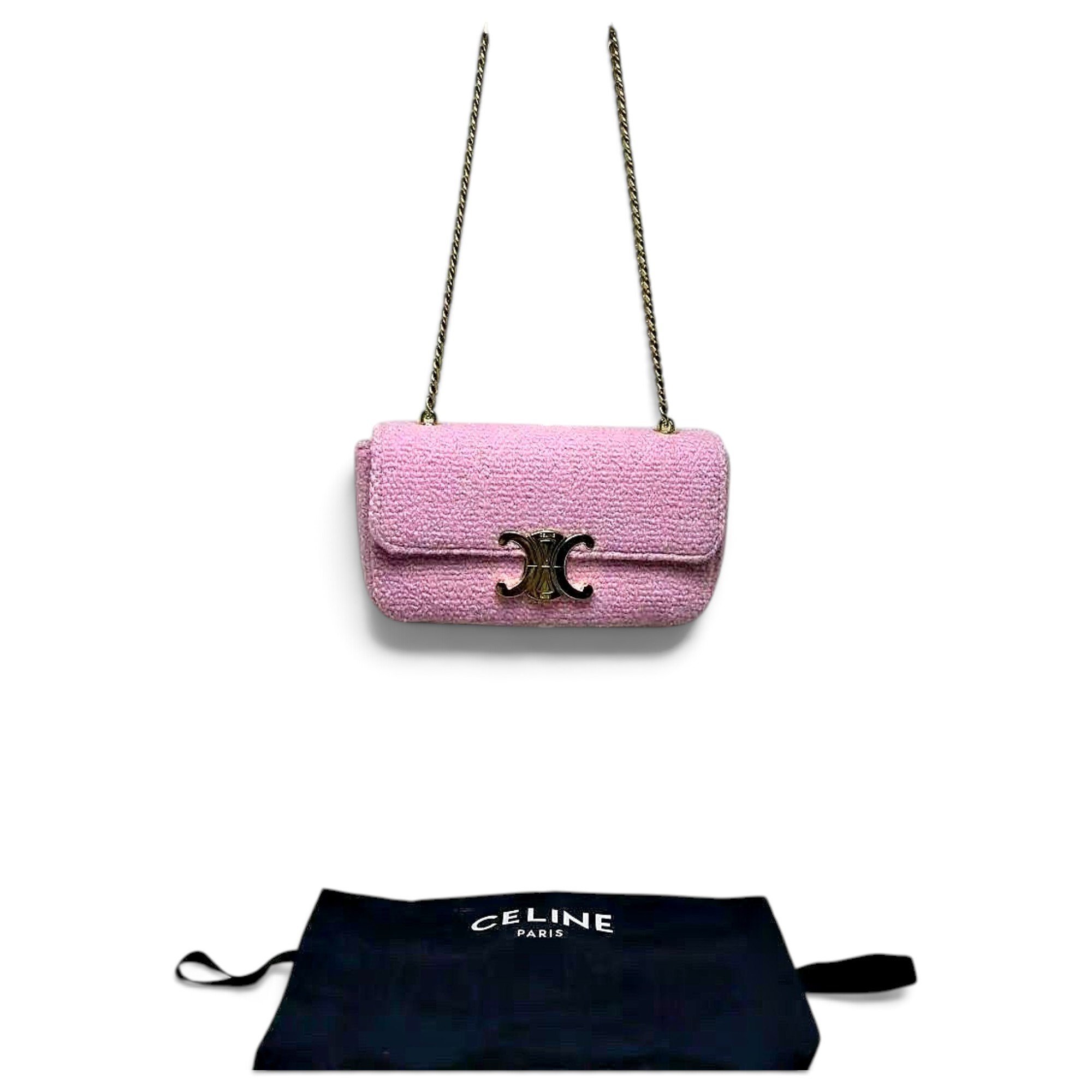 Triomphe chain cloth crossbody bag