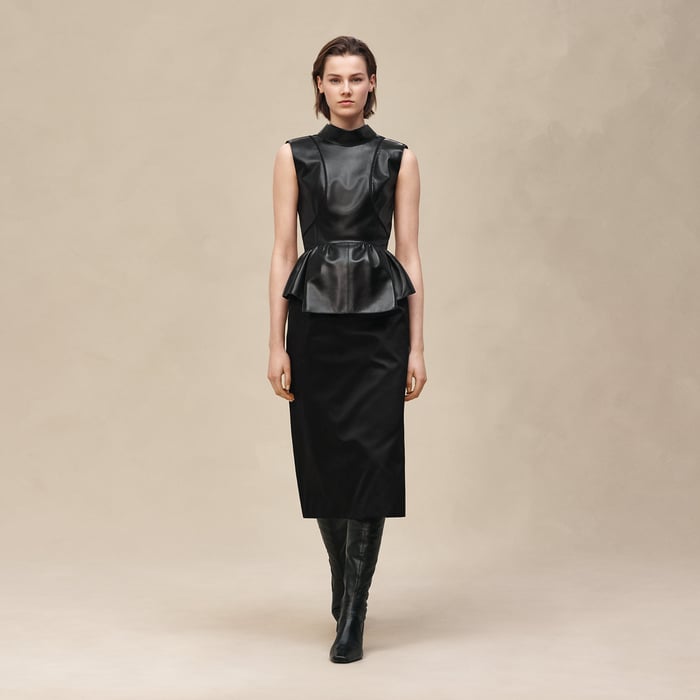 Noir Mixed Materials Dress