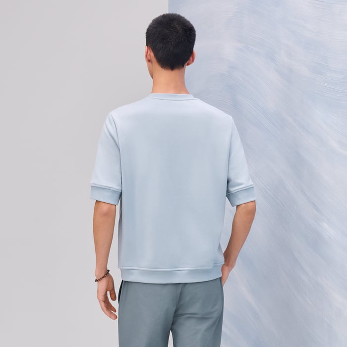 Bleu Glacier T-shirt With Clou De Selle Detail