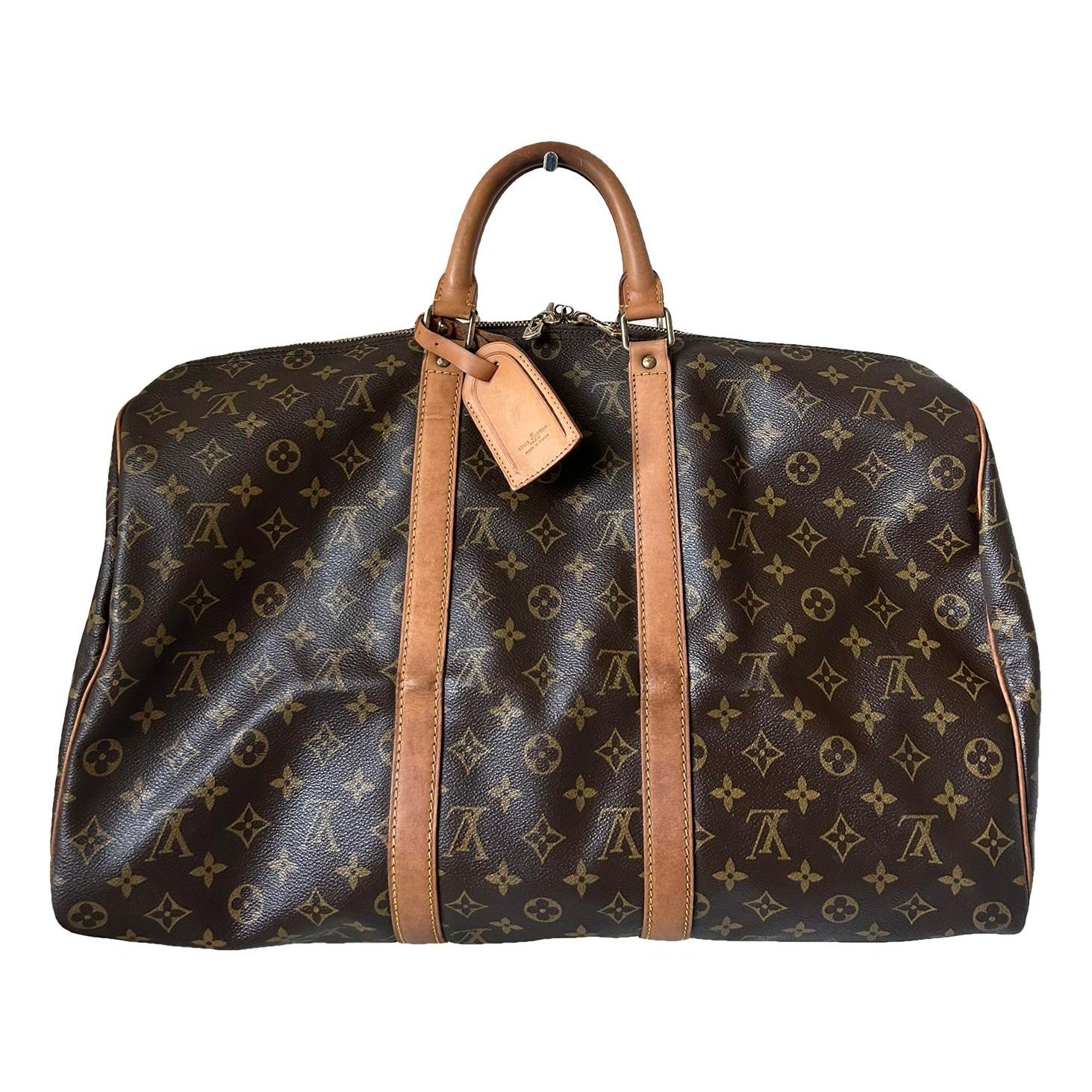 Keepall leather travel bag