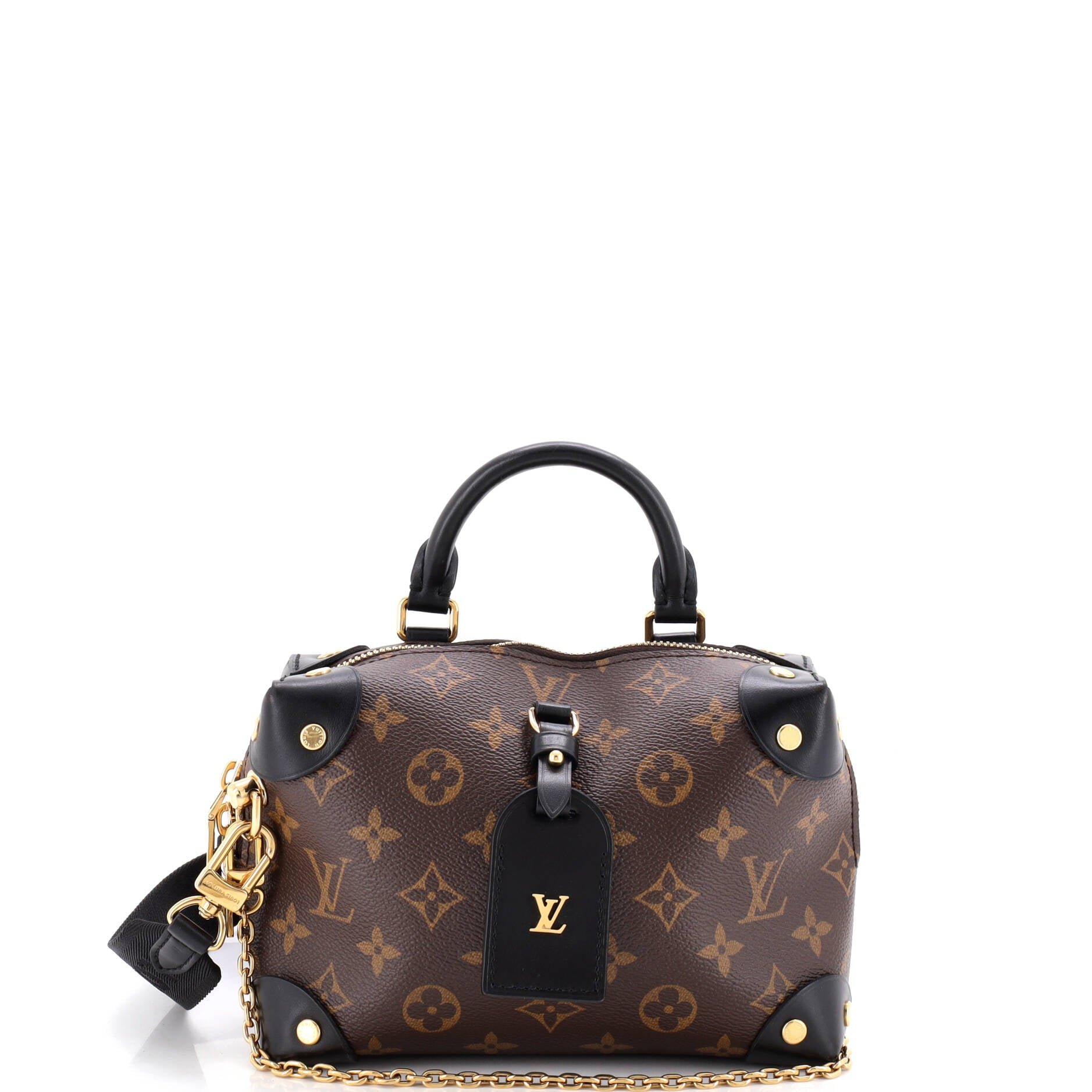 Petite Malle Souple Handbag Monogram Canvas with Leather