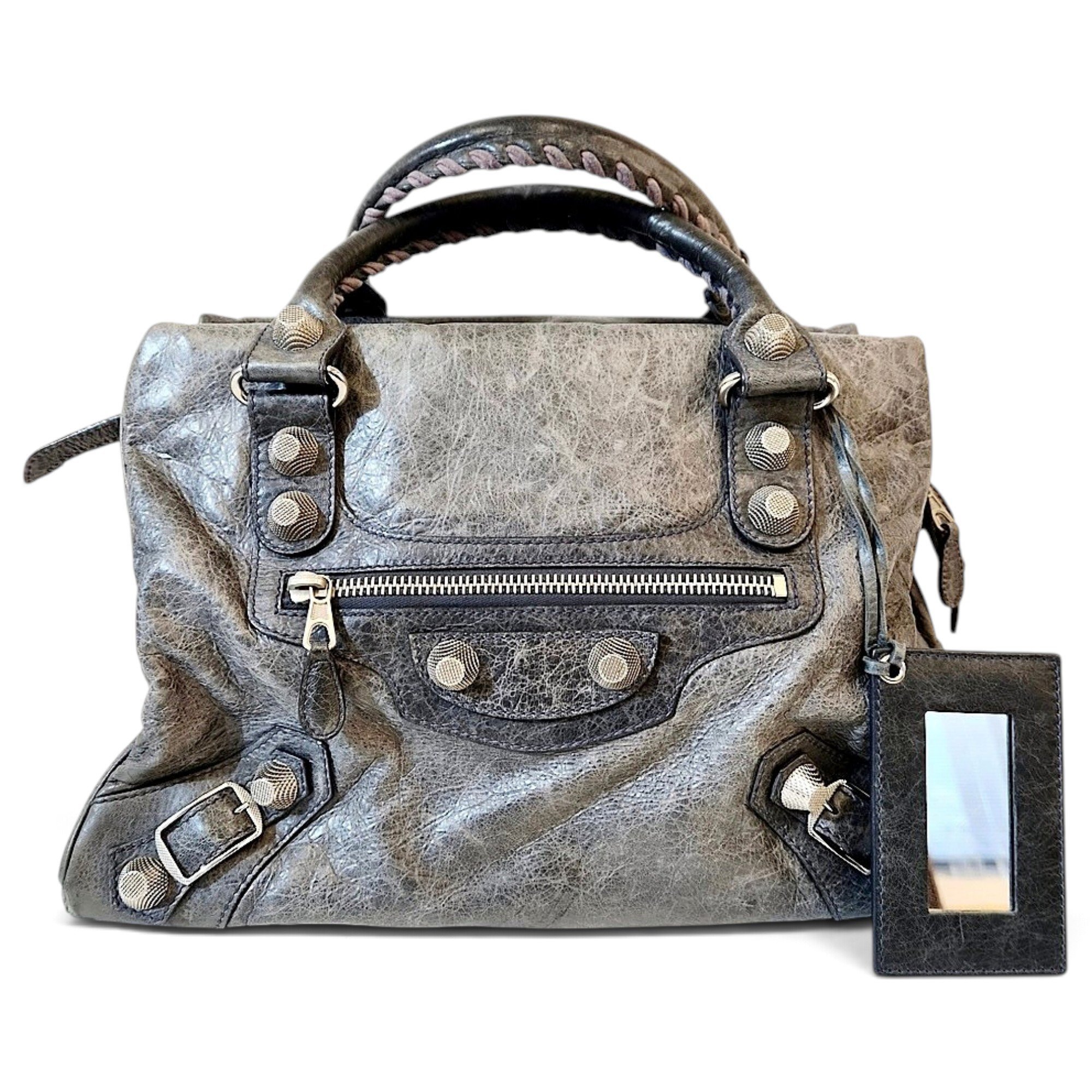 City leather handbag