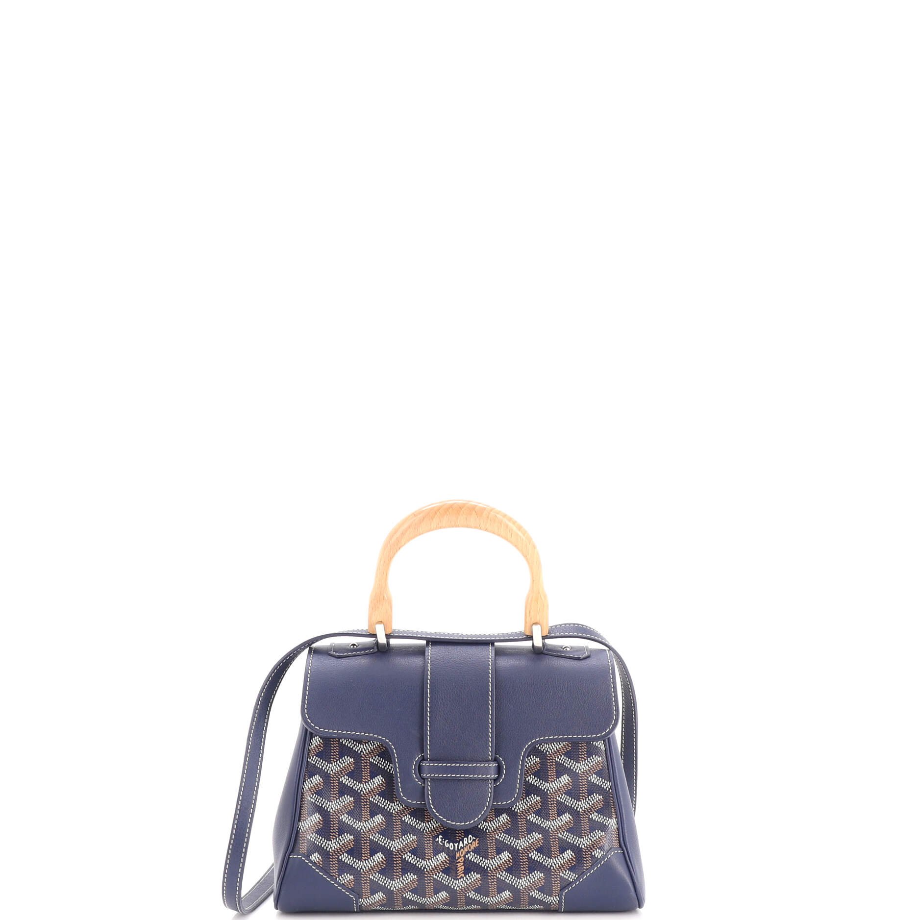 Saigon Top Handle Bag Coated Canvas with Leather Mini