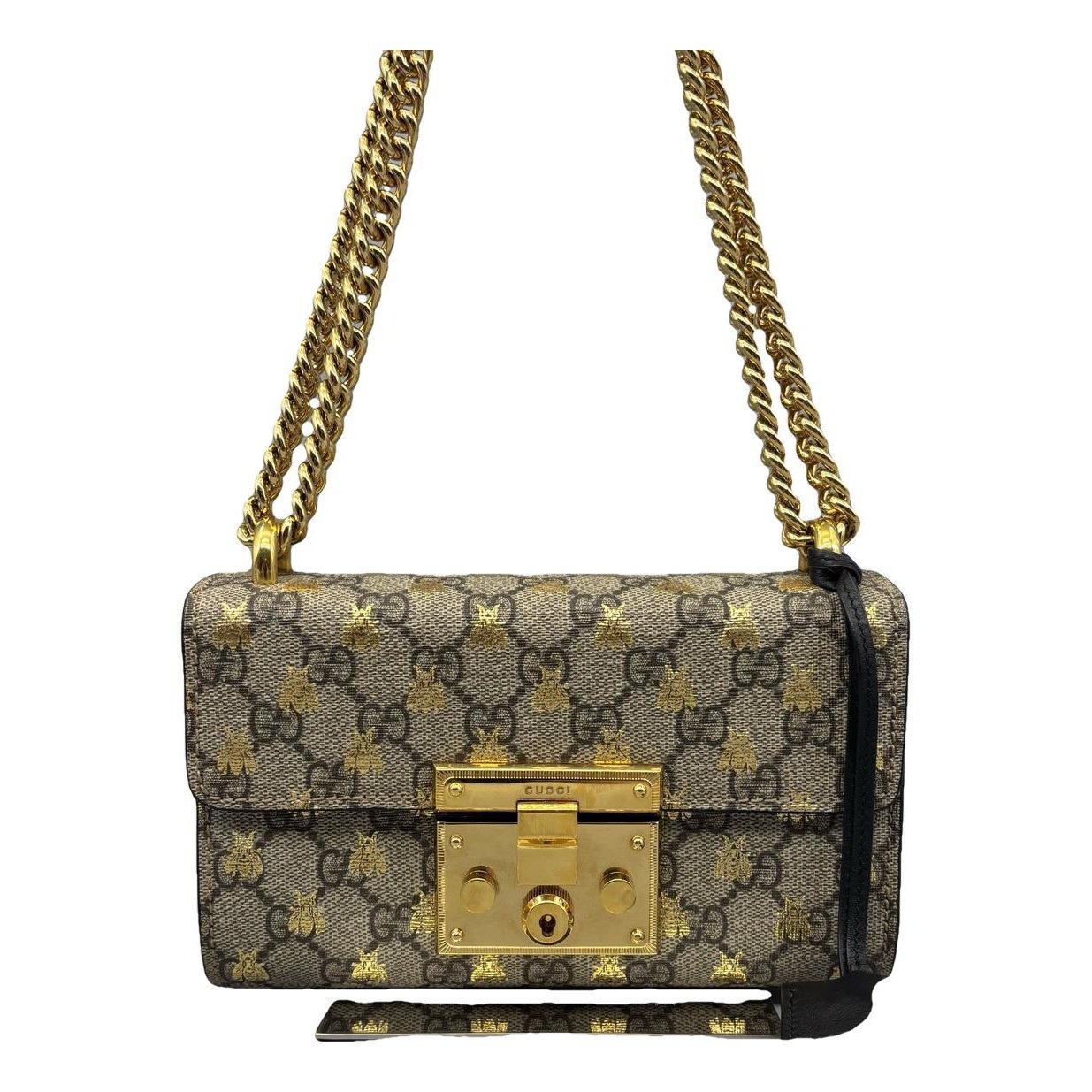 Padlock leather handbag