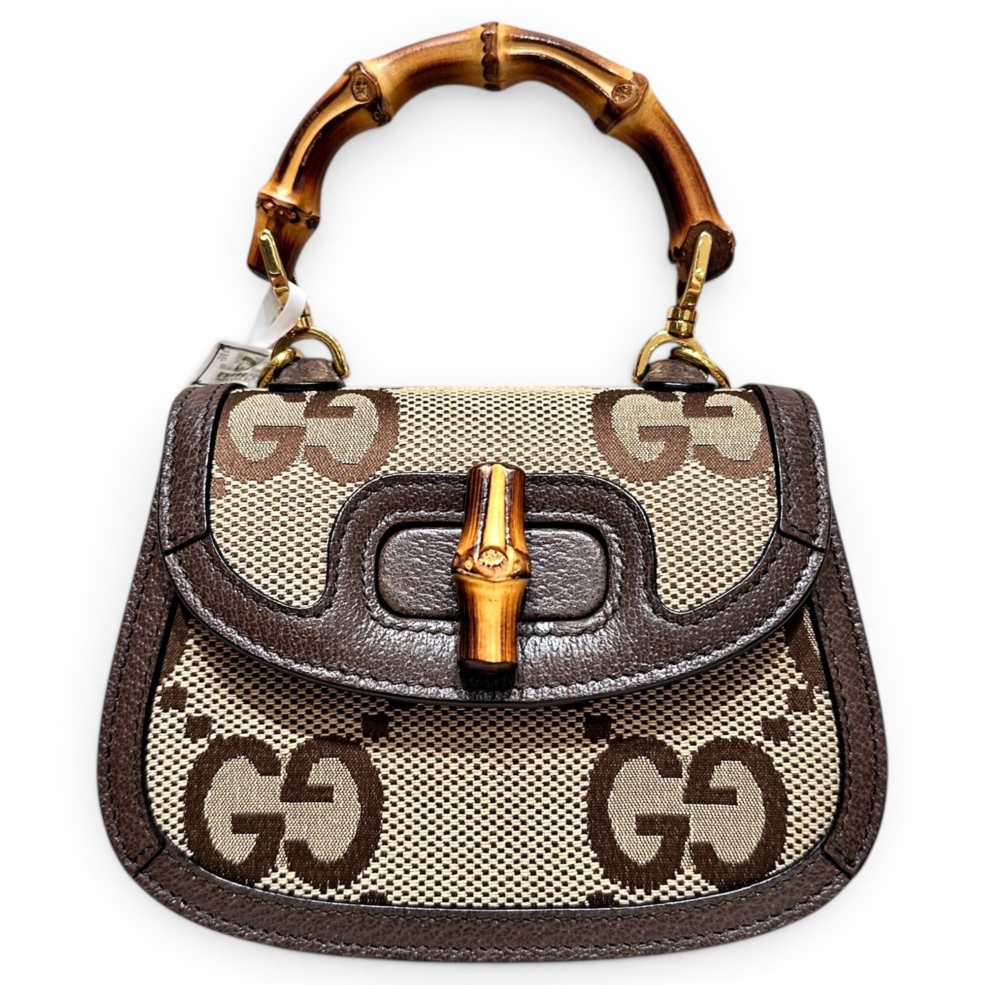 Convertible Bamboo Top Handle leather handbag