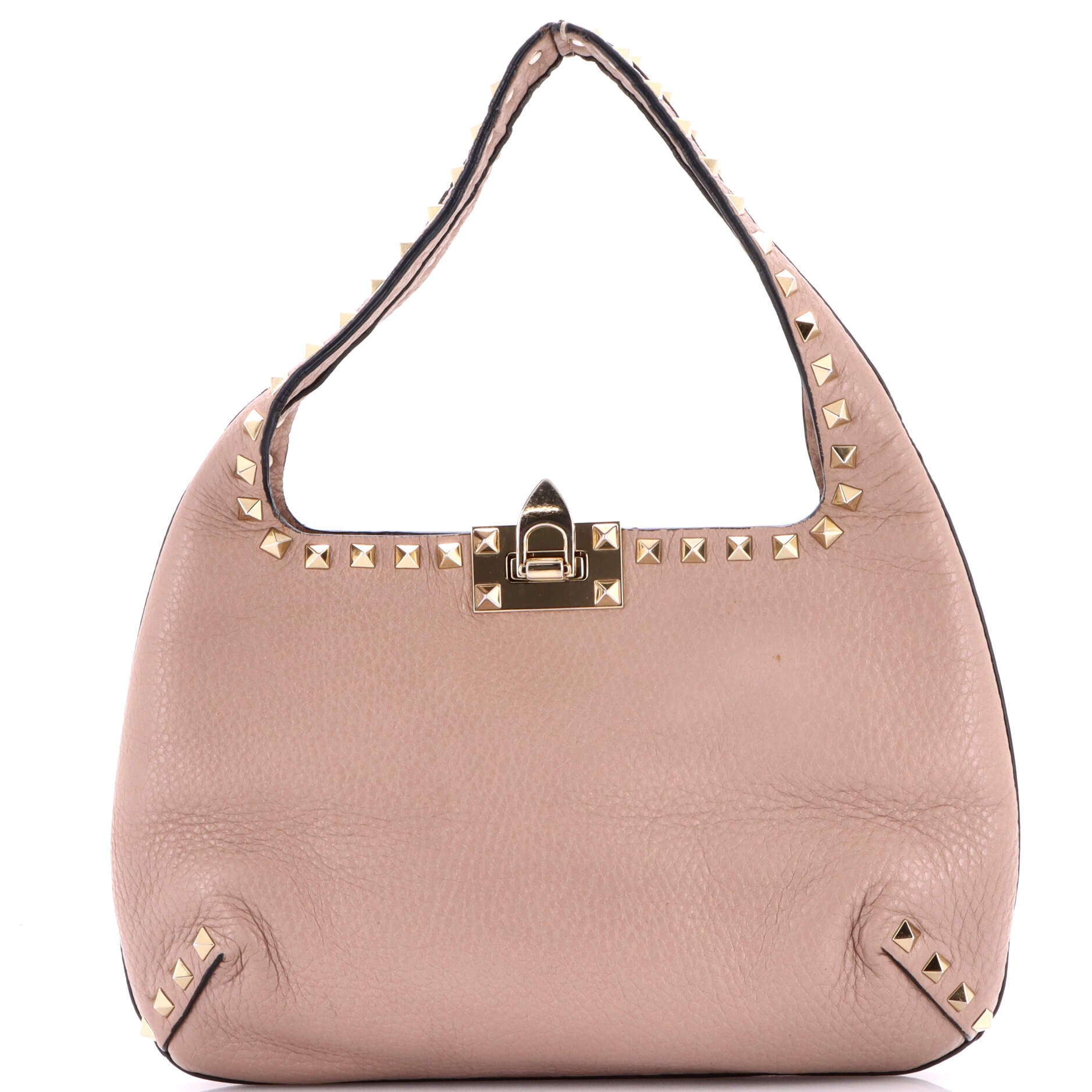 Valentino Garavani Rockstud Flip Lock Hobo Leather Small