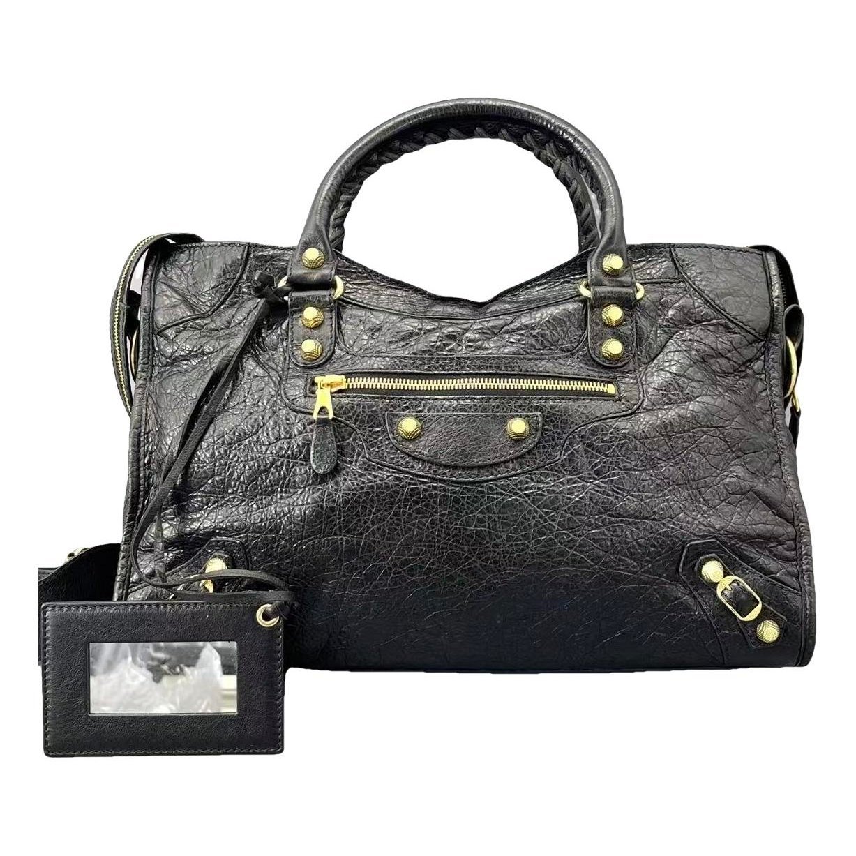 City leather handbag